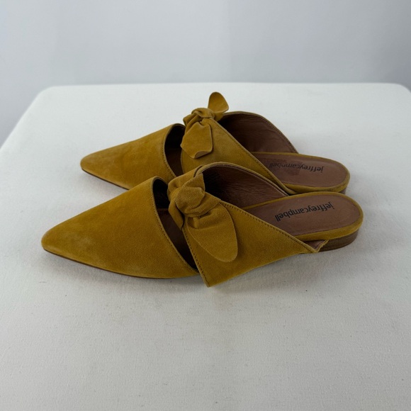 Jeffrey Campbell Suede Point Toe Bow Charlin Mule in Mustard‎ Size 7.5 - Picture 3 of 7